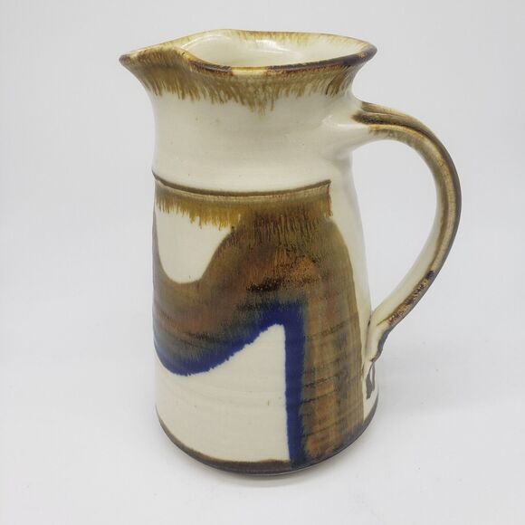 Vintage 1970s Fred Evangel Pottery Inc. New Mexico Pottery Ceramic Pitcher - Picture 4 of 12